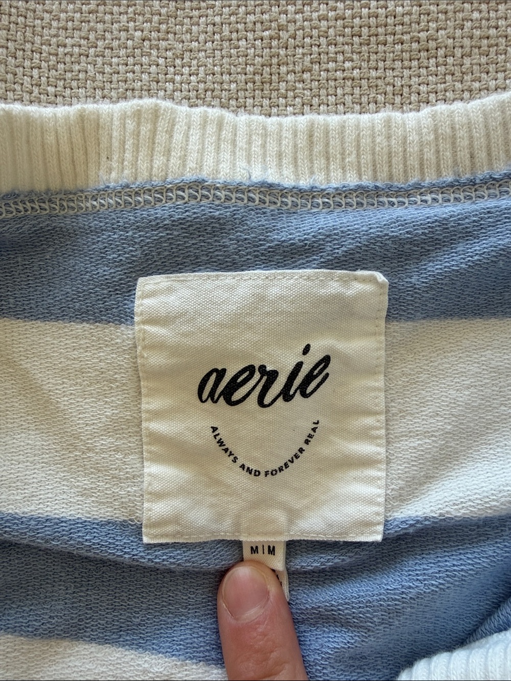 aerie Blue & White Striped lounge Set - Picture 2 of 7